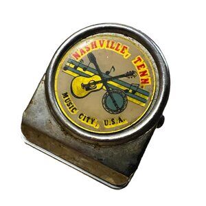 Vintage Nashville Music City Fridge Clip Magnet Guitar Banjo with Music Notes